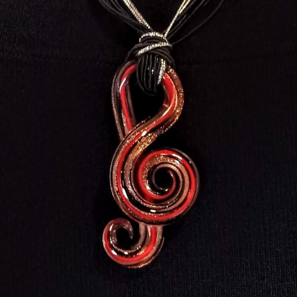 Red & Black Swirl Pattern Fashion Pendant
